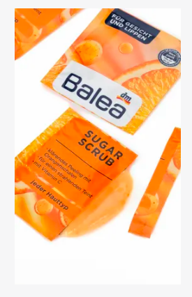 Balea Peeling Sugar Scrub Vitamin C 16 ml, Балеа Скраб с Витамином С для сияющего, свежего внешнего вида и ровного цвета лица, 16мл