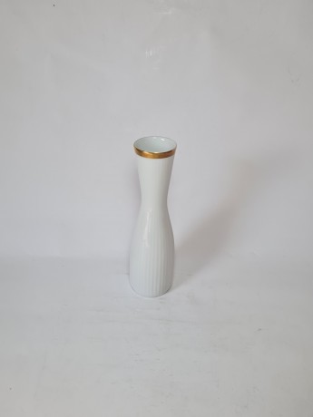 Bareuther Ваза белая в минималистичном стиле с позолоченным краем, 20,5см, Германия, 1960-70гг.