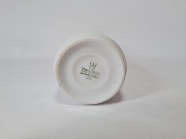 Bareuther Ваза белая в минималистичном стиле с позолоченным краем, 20,5см, Германия, 1960-70гг.