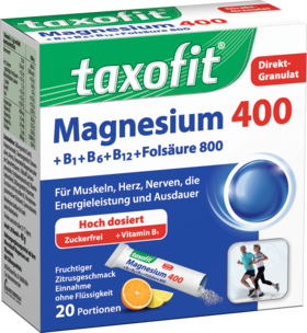 taxofit Магний 400 + B1 + B6 + B12 + фолиевая кислота 800 Direkt-Granulat, 20 шт