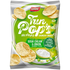 Lorenz Fun Pop&amp;#x27;s Sour Cream &amp; Onion Чипсы со вкусом сметаны и лука 85г