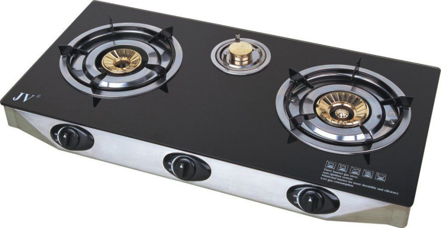 Samp;E SE Gaskocher, Edelstahl Gaskocher 3-flammig mit Zundsicherung, 30 50 mbar  Газовая плита SE, газовая плита из нержавеющей стали, 3 пламени, с запальным предохранителем, 30–50 мбар