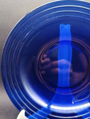 Тарелка декоративная винтажная Murano, синее стекло, 22 см, Италия, 1970-80гг.