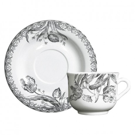 Gien Fayencerie Gien 'Tulipes Noires' Fruhstucks-Untertasse 17 cm Gien "Tulipes Noires" Блюдце для завтрака 17 см