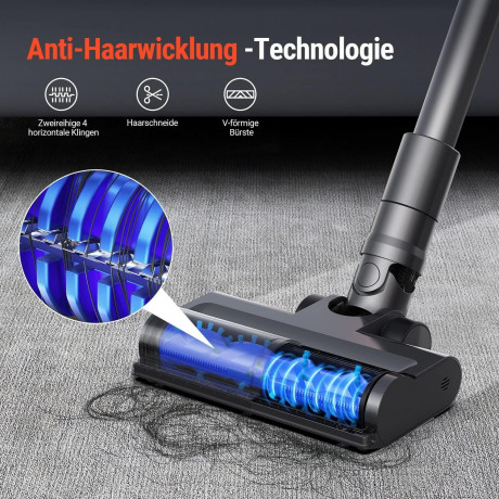 OSOTEK OSOTEK Akku-Hand-und Stielstaubsauger, 450,00 W, Beutellos, 33000PA Bodenburste mit Haarschneidefunktion Saugkraft 60 Min.Laufzeit  Беспроводной ручной и стержневой пылесос OSOTEK, 450,00 Вт, без мешка, щетка для пола 33000PA с функцией стрижки вол