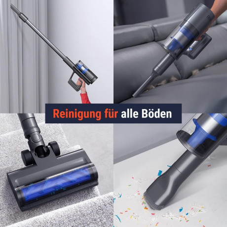 OSOTEK OSOTEK Akku-Hand-und Stielstaubsauger, 450,00 W, Beutellos, 33000PA Bodenburste mit Haarschneidefunktion Saugkraft 60 Min.Laufzeit  Беспроводной ручной и стержневой пылесос OSOTEK, 450,00 Вт, без мешка, щетка для пола 33000PA с функцией стрижки вол