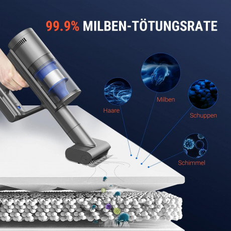 OSOTEK OSOTEK Akku-Hand-und Stielstaubsauger, 450,00 W, Beutellos, 33000PA Bodenburste mit Haarschneidefunktion Saugkraft 60 Min.Laufzeit  Беспроводной ручной и стержневой пылесос OSOTEK, 450,00 Вт, без мешка, щетка для пола 33000PA с функцией стрижки вол