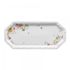 Rosenthal Rosenthal Maria Pink Rose Kuchenplatte rechteckig 36 x 16 cm Тарелка для торта Rosenthal Maria Pink Rose прямоугольная 36 x 16 см