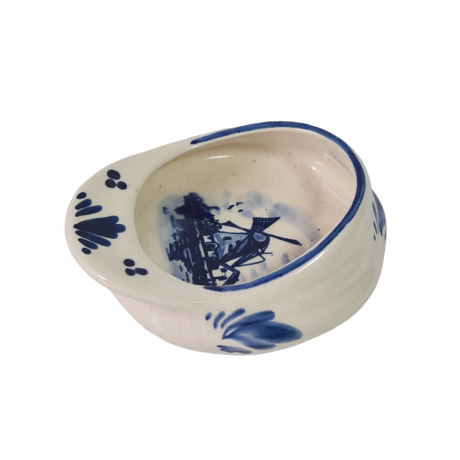 Пепельница винтажная Delft "Кепка", ручная роспись, фарфор, 11 х 5 см, Нидерланды, 1960-70гг.