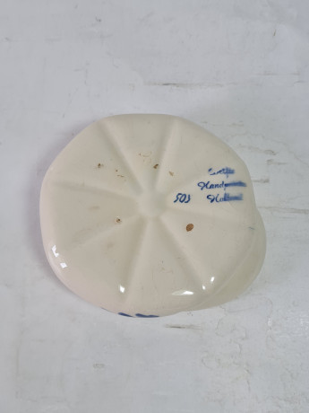 Пепельница винтажная Delft "Кепка", ручная роспись, фарфор, 11 х 5 см, Нидерланды, 1960-70гг.