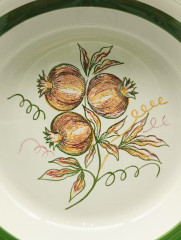 Тарелки сервировочные винтажные Wilhelmsburger &quot;Гранат&quot;, 2 шт., фарфор, 20 и 17.5 см, Германия, 1960-70гг.