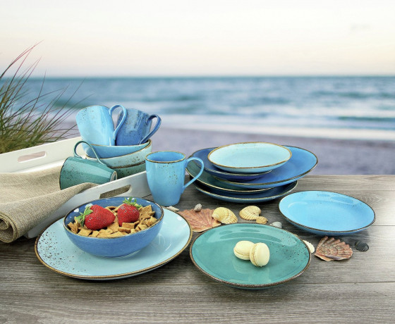 Creatable Creatable Kombiservice 16-tlg. NATURE COLLECTION AQUA blau Создаваемый комбинированный сервиз 16 шт. ПРИРОДА КОЛЛЕКЦИЯ АКВА