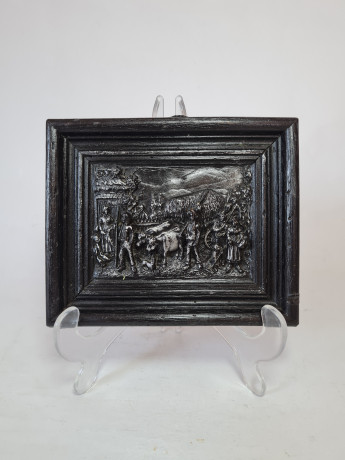 Объемная картина под дерево "Деревенская жизнь", 16 x 13 x 2 см, Германия, 1960-70гг.