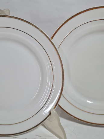 Тарелка винтажная Bavaria с золотым ободком, фарфор, 2 шт., 18.5 см, Германия, 1970-80гг.