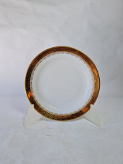 Чайное трио винтажное Kahla GDR с бронзово-золотым узором, фарфор, ГДР, 1960-70гг.