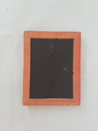 Картина винтажная "Стена дома у реки" Egon Schiele, деревянная рама, 22 x 17 см, Германия, 1960-70гг.