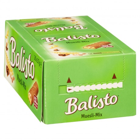 Balisto (Балисто) Musli Mix Vollkornkeks (36 %), Milchschokolade (39 %), Haselnusscremegeschmack, Rosinen, Шоколадные батончики 20 шт. x 37 г