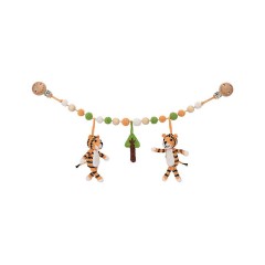 SindiBaba® Kinderwagenkette Tiger TONI gehakelt mit Rasseln Цепочка для коляски Tiger TONI связана крючком с погремушками