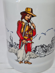 Кружка пивная винтажная Schierling &quot;Охотник с добычей&quot;, керамика, 13 см, Германия, 1960-70гг.