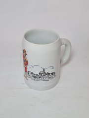 Кружка пивная винтажная Schierling &quot;Охотник с добычей&quot;, керамика, 13 см, Германия, 1960-70гг.