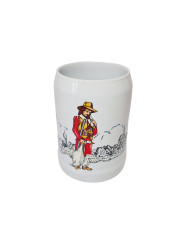 Кружка пивная винтажная Schierling &quot;Охотник с добычей&quot;, керамика, 13 см, Германия, 1960-70гг.