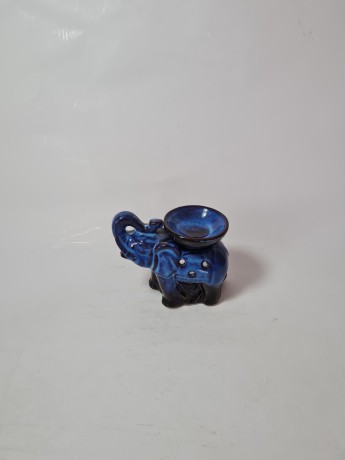 Подсвечник винтажный Zen Dekor "Синий слон", 9 х 11 см, Германия, 1970-80гг.