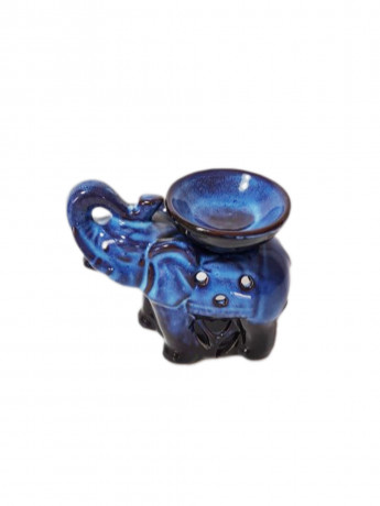Подсвечник винтажный Zen Dekor "Синий слон", 9 х 11 см, Германия, 1970-80гг.