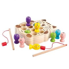 BeebeeRun Holz Angelspiel mit magnetischen Fische Деревянная рыбалка с магнитной рыбой