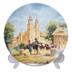 Furstenberg, Коллекционная Тарелка, ограниченный тираж, репродукция картины Герберта Изенберга &quot;В монастыре&quot;, 20см, Германия 1989г.