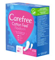Carefree Slipeinlage Cotton Feel Flexiform ohne Duft 56 St, Карефри Ежедневные прокладки с хлопком Флексиформ 56шт, 3 упаковки (168 шт)