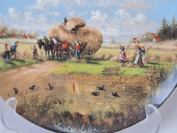 Seltmann Weiden Декоративная тарелка "Сенокос", номерная 7626, 19,5 см, Германия, 1986г.