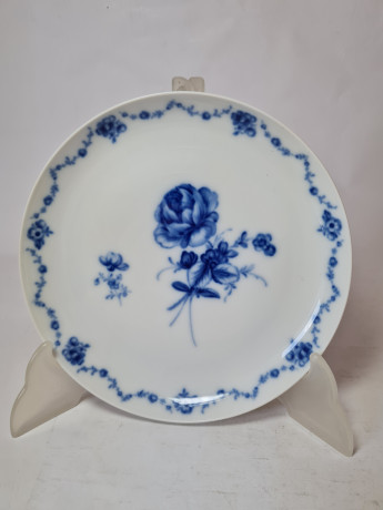 Набор винтажных фарфоровых тарелок Furstenberg, белый фарфор с синим цветочным декором, 6 шт х 18 x 2 см, Германия, 1960-70гг.