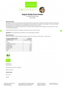 Krauterhaus Sanct Bernhardt Organic Barley Grass Powder, 400 г