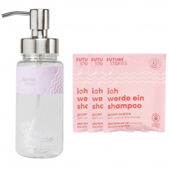 FUTURE STORIES Vorteilskit 3er Set Shampoo Pulver Yuzu &amp; Kirschblute inkl. Pumpspender  Набор Advantage Kit из 3 шампуней с порошком юдзу и вишни, включая дозатор с помпой
