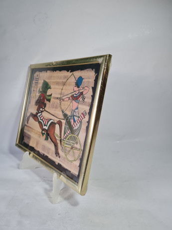 Папирус винтажный в раме, яркие краски с золочением, в раме, 31.5 х 26 см, Египет, 1990-2000гг.