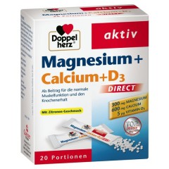 Doppelherz Магний + Кальций + Витамин D3 Прямые гранулы, 20 шт