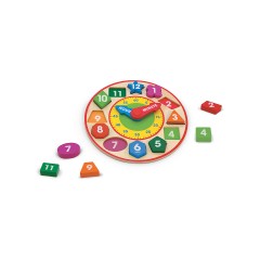 Melissa  Doug Holzuhr mit Formen zum Sortieren Деревянные часы с формами для сортировки