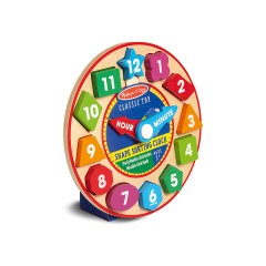 Melissa  Doug Holzuhr mit Formen zum Sortieren Деревянные часы с формами для сортировки