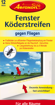 Aeroxon Полосы для окна, приманка для мух, 12 шт