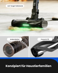 meeteu meeteu Akku-Stielstaubsauger Staubsauger kabellos 33KPa, 450,00 W, Akkustaubsauger, mit Vertect Licht und Anti-Tangle-Rollenburste  Беспроводной пылесос Meeteu, беспроводной пылесос 33 кПа, 450,00 Вт, беспроводной пылесос, с подсветкой Vertect и ро