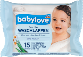 babylove Влажные салфетки, 15 шт