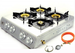 NJ The right choice NJ The right choice Gaskocher NGB-400, (Gas Camping mit Zubehor), NGB-400 Edelstahl Gaskocher 4 flammig Campingkocher 12KW Gasherd  NJ Правильный выбор газовая плита NGB-400, (газовая походная с аксессуарами), газовая плита из нержавею