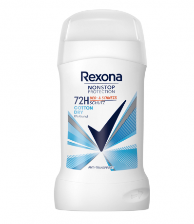 Rexona Nonstop Protection Cotton Dry Stick Rexona Твердый дезодорант Cotton Dry с 72-часовой защитой, 50 мл