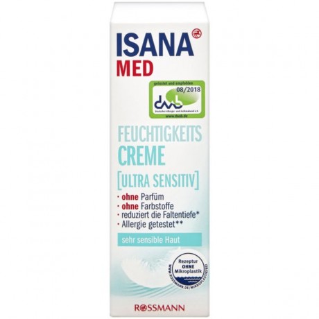 ISANA med Feuchtigkeitscreme ultra sensitiv Увлажняющий крем для очень чувствительной кожи, 50 г