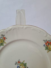 Тарелка винтажная с цветочным рисунком и фактурным краем, 17 x 2 см, Германия, 1960-70гг.