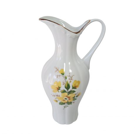 Ваза - кувшин винтажная Royal KPM Bavaria "Желтые цветы", ручная роспись, фарфор, 12 см, Германия, 1960-70гг.