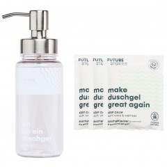 FUTURE STORIES Vorteilskit 3er Set Duschgel Pulver Wald &amp; Wellness inkl. Pumpspender  Комплект Advantage Kit из 3 порошковых гелей для душа Forest &amp;amp; Wellness, включая дозатор с помпой