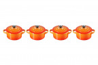 Le Creuset LE CREUSET Mini-Cocotte 4er-Set COCOTTE orange LE CREUSET Mini Cocotte Набор из 4 штук COCOTTE