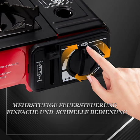 HOMELUX HOMELUX Gaskocher Campingkocher 2,0 KW mit Gaskartuschen und Tragekoffer, (Set, 8-St., Grill Camper im Outdoor Camping), 2,0 KW  Газовая плита HOMELUX походная 2,0 кВт с газовыми баллонами и футляром для переноски (набор, 8 шт., кемпер-гриль в кем