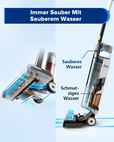 Redkey Redkey Nass-Trocken-Akkusauger W12 SE, 180,00 W, Nass-Trocken-Sauger Staubsauger,Wischmopp, Nass-und Trockensauger Selbstreinigung LED,Leistungsstark leicht leise  Беспроводной пылесос Redkey для сухой и влажной уборки W12 SE, 180,00 Вт, пылесос дл